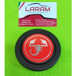 Pulsante clacson Abarth base rossa ultima versione con cornice per volanti sportivi universali