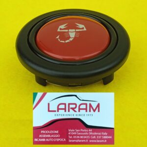 Pulsante clacson Abarth base rossa per volanti sportivi universali
