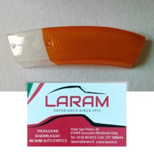 Plastica bianca e arancio fanalino anteriore sx A.R. 105/115 spider 70-82