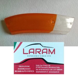 Plastica bianca e arancio fanalino anteriore dx A.R. 105/115 spider 70-82