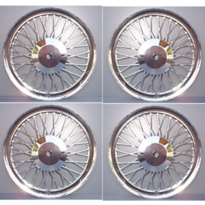 Coppe ruote cromate con raggi (4 pz) Fiat 500 D-F-L e Bianchina